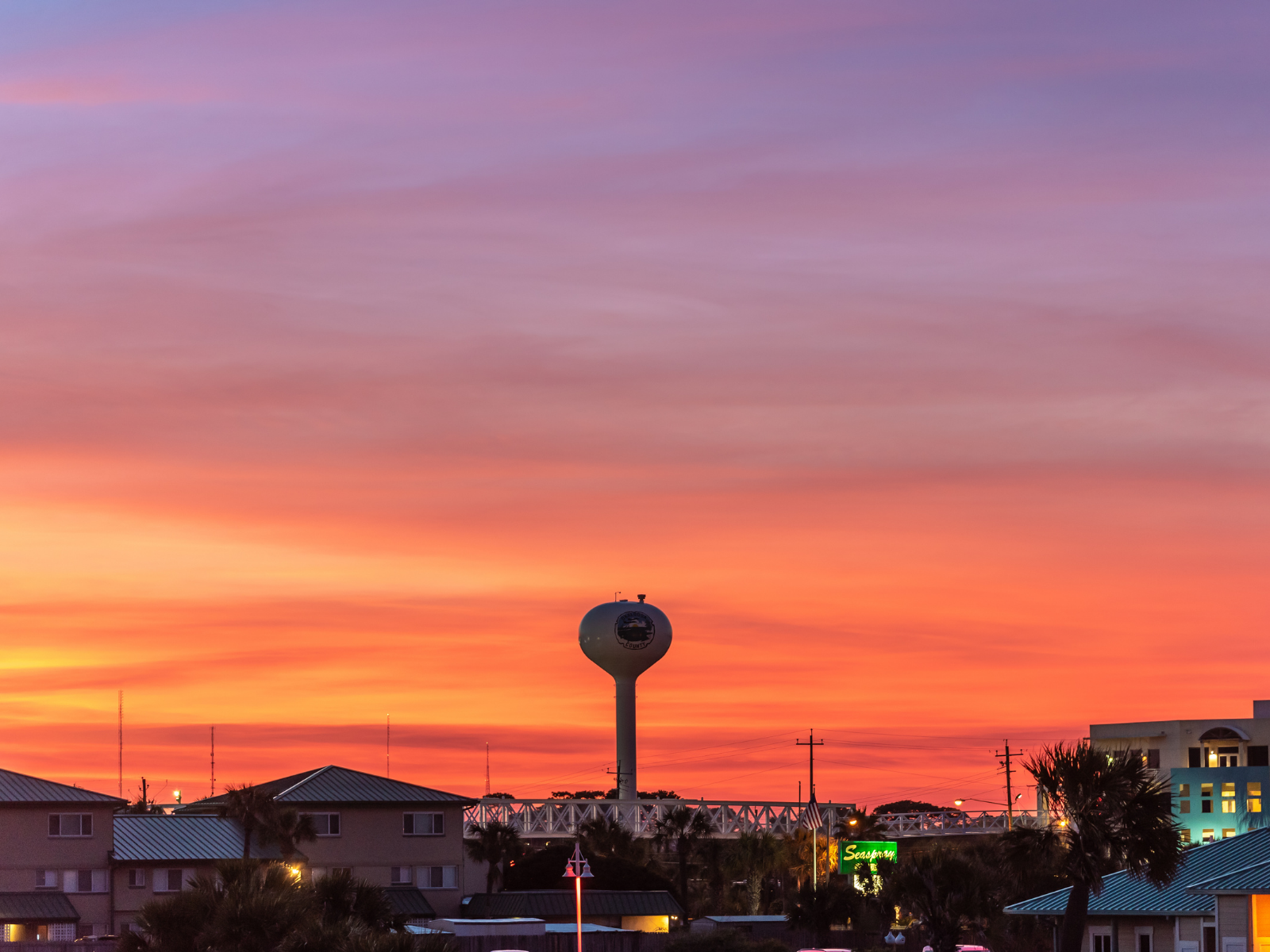 Sunset over fort walton